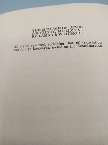 THE MESSAGE OF JESUS by B. Harvie Branscomb - 1926 - Abingdon-Cokesbury Press - Imagen 9 de 13