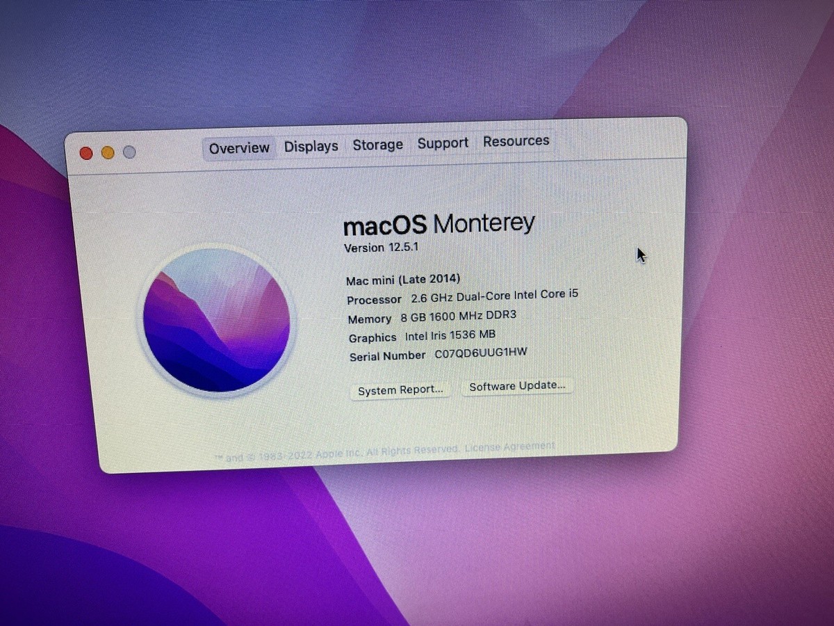 Apple Mac Mini A1347 Late 2014 i5 8GB RAM 1 TB HDD - MacOS Apple Mac Mini A1347 Late 2014 i5 8GB RAM 1 TB HDD - MacOS