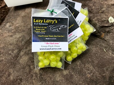 Lazy Larry's E-Z Systems 10 mm Green Flash Series ,Easy change Beads