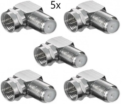 5x Winkeladapter SAT F-Stecker gewinkelt F-Stecker auf F-Buchse 90° 11390