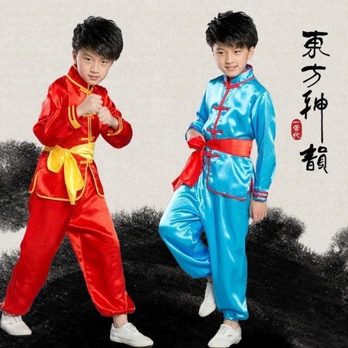 Boys Kung Fu Suit Kids Children Martial Arts Uniform Chinese Traditional Costume - Picture 3 of 24