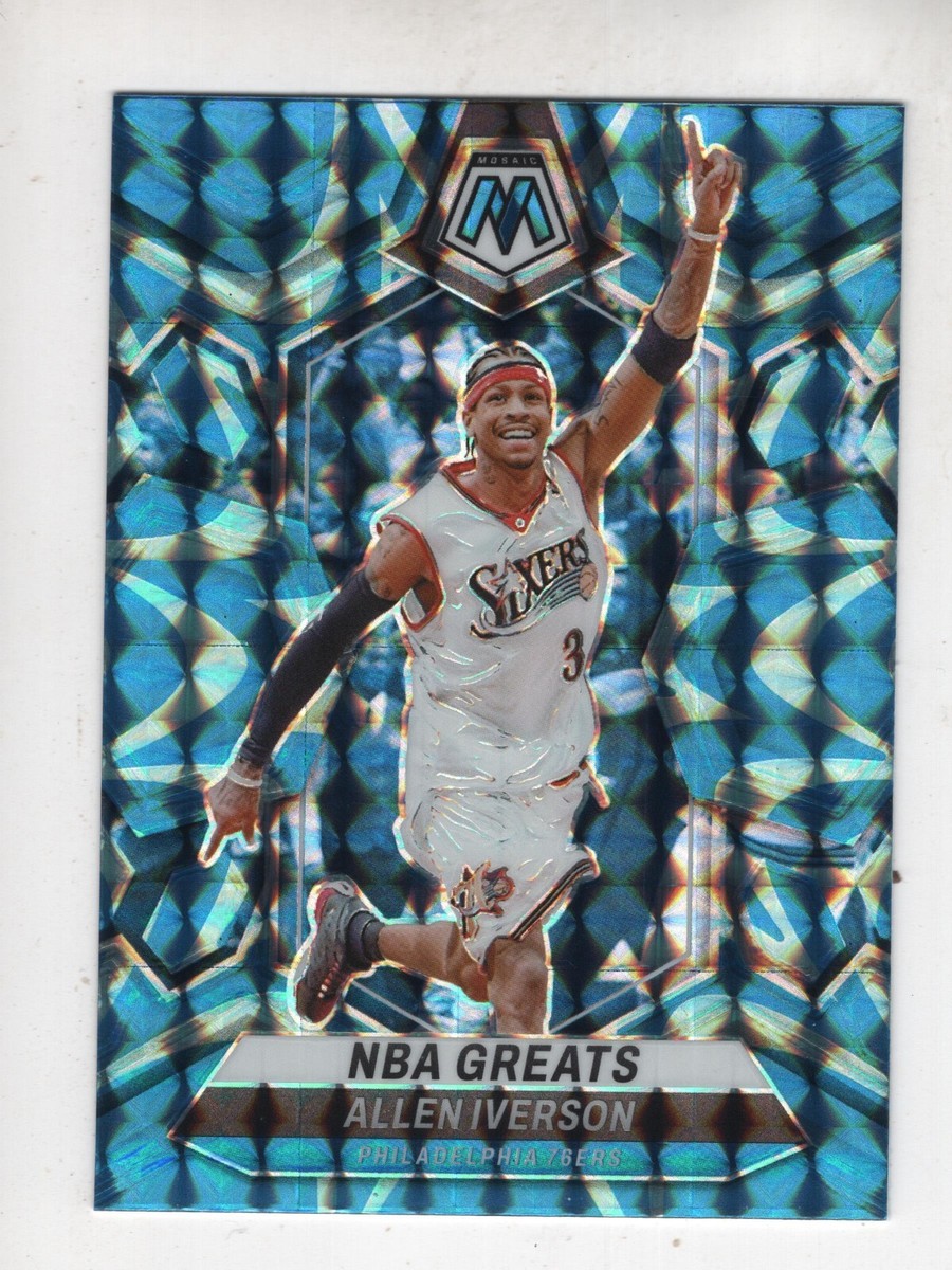 2023-24 Panini Mosaic Allen Iverson NBA Greats #300 Blue Mosaic 