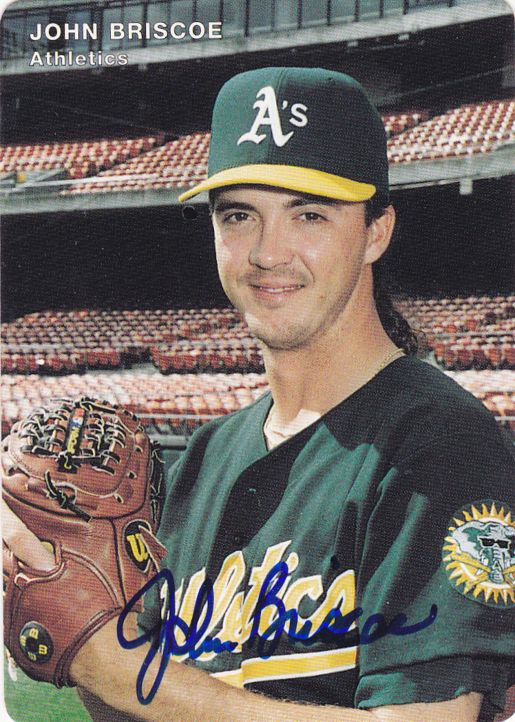 JOHN BRISCOE OAKLAND A'S SIGNED AUTOGRAPHED 1994 MOTHER'S COOKIES