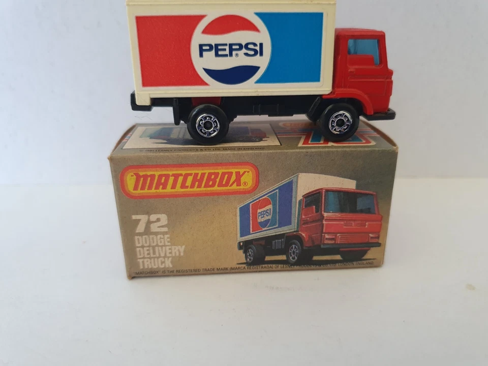 MATCHBOX SUPERFAST MB-72 DODGE DELIVERY TRUCK PEPSI ORIGINAL BOX - Image 2 of 4