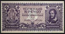 🔥 100% AUTHENTIC HUNGARIAN 10 QUINTILLION, 1946 B-PENGO, P-135 UNC 🔥
