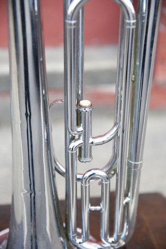 Vintage Getzen Baritone Bugle Single Valve Trumpet Horn antique instrument parts - Picture 7 of 17