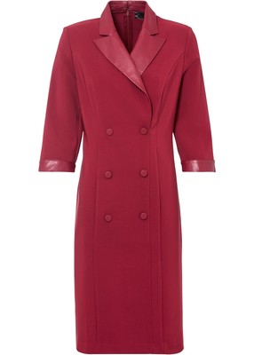 Neu Elegantes Blazerkleid mit eingesetztem Kragen Gr. 42 Rhododendronrot Dress