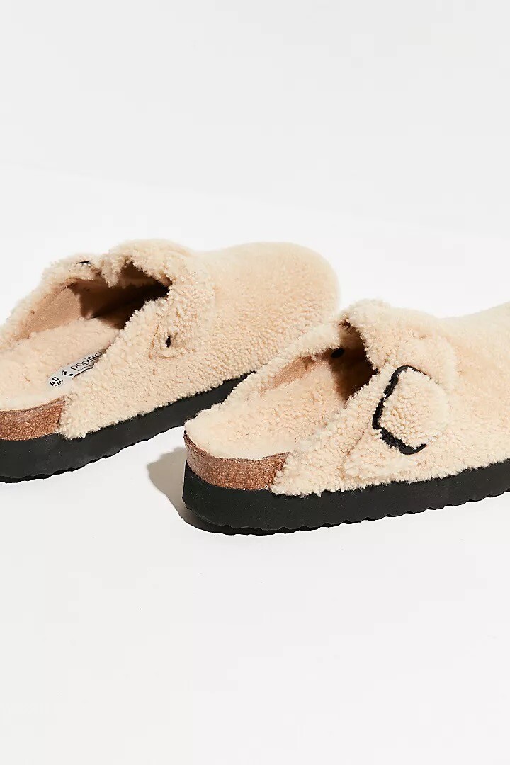 NEW BIRKENSTOCK PAPILLIO Sz 41 BOSTON TEDDY SHEARLING BIG BUCKLE