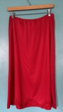 Vtg OLGA HALF SLIP SIZE Med Second Skin Nylon Glossy Lipstick Red