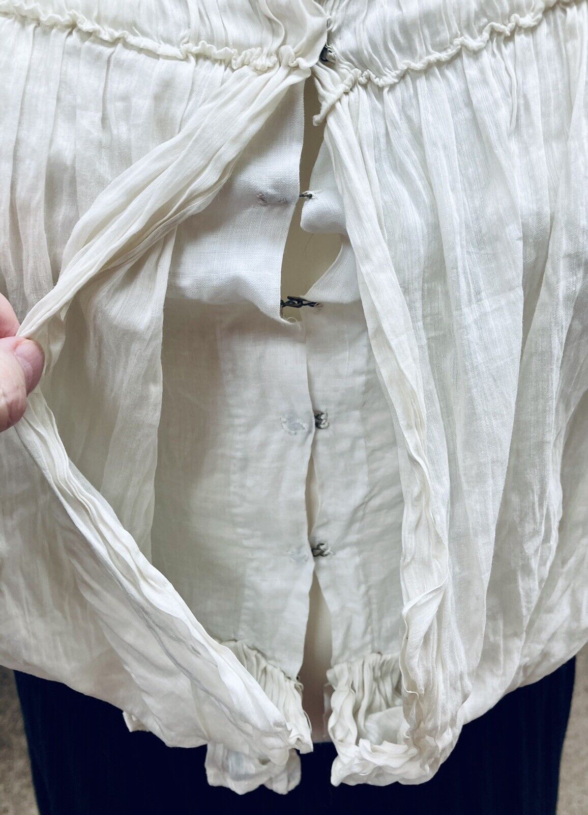 Antique Edwardian White Cotton Corset Cover Bodic… - image 5