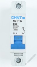 Chint NB1-63 B50 50 Amp B Curve Miniature Circuit Breaker MCB 1 Single Pole 230V
