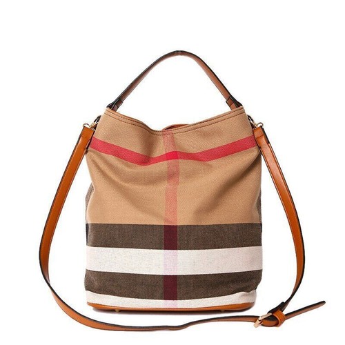 Leather Shoulder Bag Luxury Large Capacity Bucket Crossbody Handbag Canvas - Bild 26 von 26
