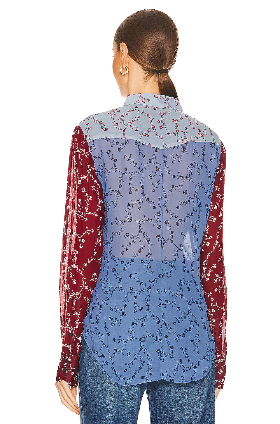 Rag & Bone Wyatt Patchwork Button Up Floral Blous… - image 12