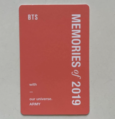 BTS JIN MEMORIES OF 2019 Official Photocard DVD photo card | eBay