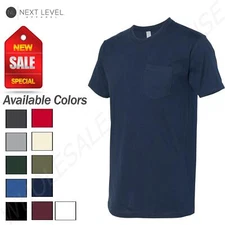 NEW Next Level 100% Cotton Unisex Pocket Crew Neck XS-3XL T-Shirt M-3605