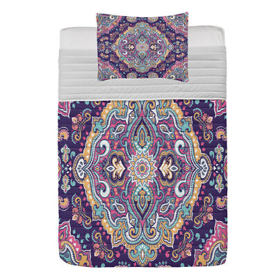 Ethnisch Mikrofaser Tagesdecken Set Boho Bunte