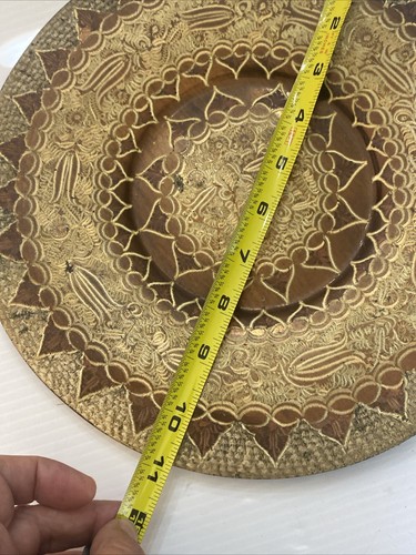 Vintage massive Kupferplatte nahöstlich graviert detailliert 11" breit - Bild 16 von 24