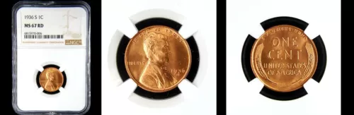 1936-S 1C NGC MS67RD-PURE RED-PQ LINCOLN WHEAT SMALL CENT
