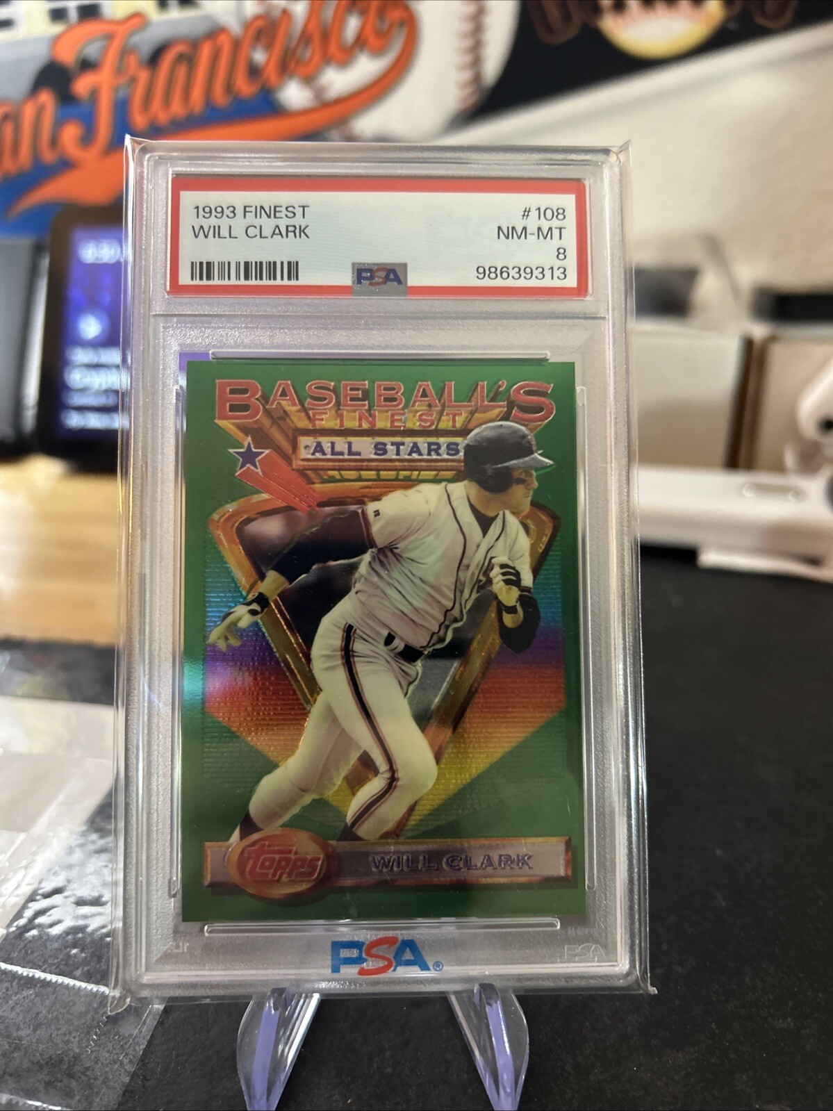 1993 Topps Finest Baseball #108 Will Clark San Francisco Giants PSA 8 NMMT