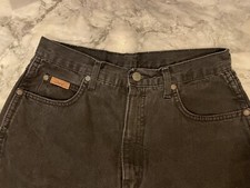 Vintage Wrangler Women  s Jeans Size 28 x 32 Black Cowboy Cut Tapered Denim