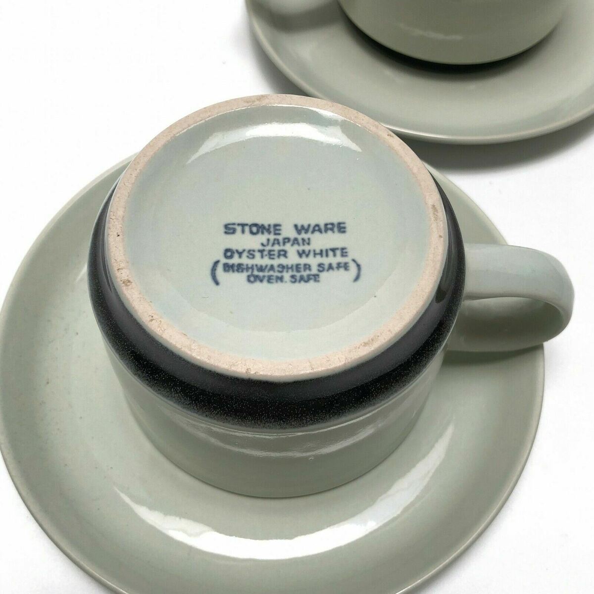 Designers Collection Cup Saucer Set Oyster White Black Band Designers Collection Cup Saucer Set Oyster White Black Band