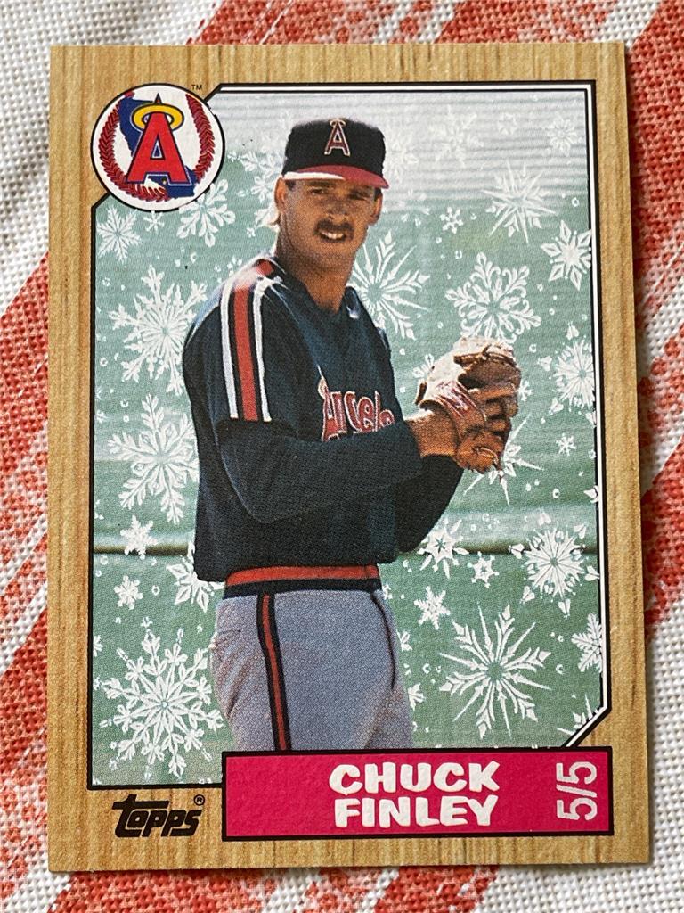 1987 Topps Snowflake Holiday #446 - CHUCK FINLEY - RC - Modified