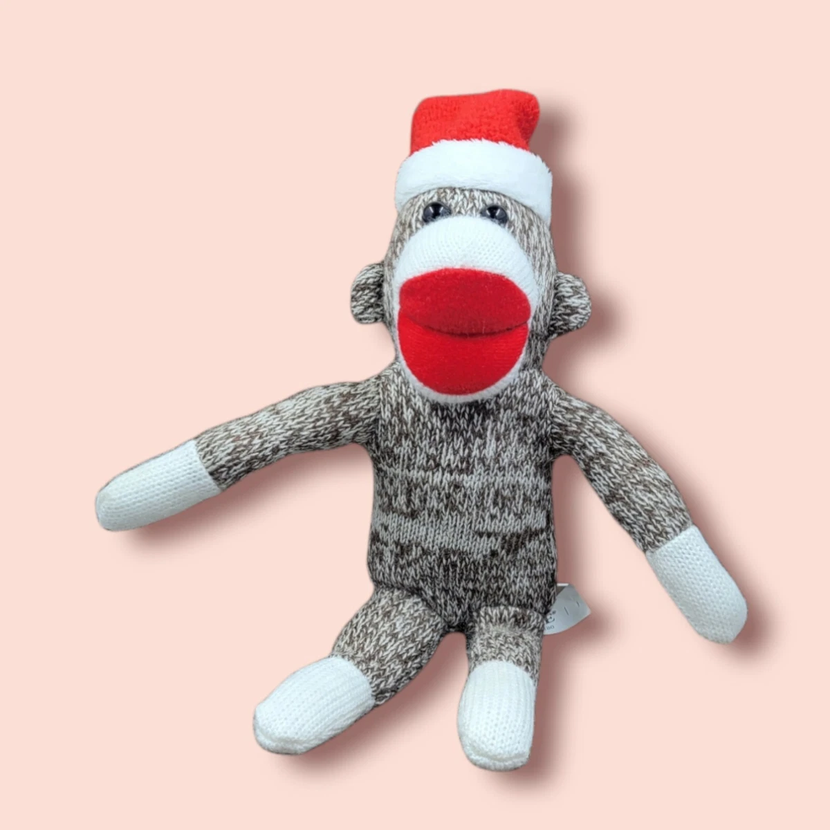 GALERIE Sock Monkey With Santa Hat Plush Christmas Sock Monkey 10” | eBay