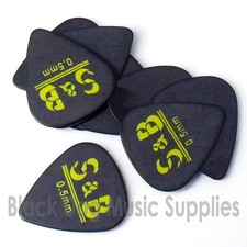 10 Carbon Guitar Picks Plectrums 0.5mm 1.0mm 1.2mm Gauge, in Black, Blue, or Red