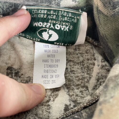 Vintage Mossy Oak Turtle Neck Long Sleeve Camouflage Shirt, 2XL, Hunting, USA - Picture 4 of 7