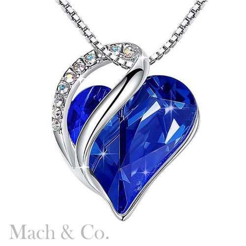 Birthstone Heart Shape Pendants Stainless Steel Necklace Women And Girls - Picture 11 of 14
