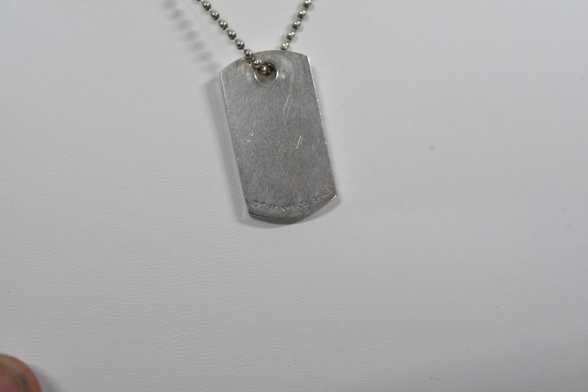 Genuine Tiffany & Co 1837 Makers ID Tag Pendant in Sterling