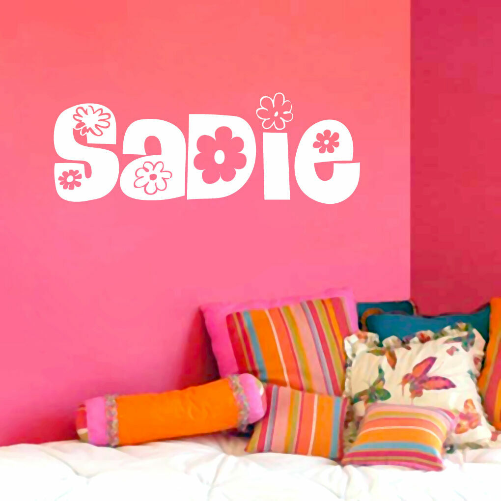 Custom Floral Name - Personalized Nursery & Kids Room Wall Decals