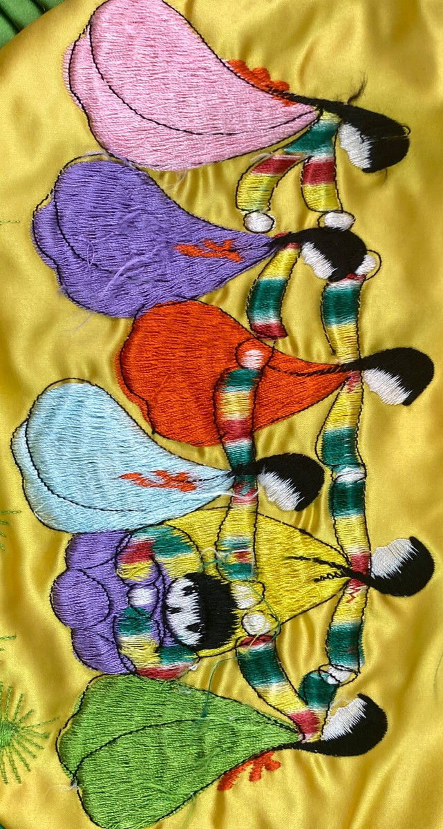 Taie D'Oreiller Ronde Coréenne – Broderie Hanbok – Fait Main – Fermeture Éclair