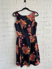 Louche Women's Sleeveless Floral Dress size S UK 10 Black Cotton Mix