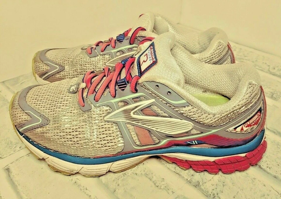 Women's Brooks Ravenna 6 Shoes Sneakers Size 8.5 Wide Running White Pink Gray - Image 2 of 4