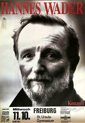 HANNES WADER 1995 FREIBURG - orig. Concert Poster - Plakat - A1