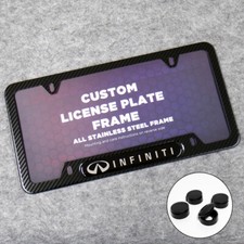 For Infiniti Sport Front Or Rear Carbon Fiber Texture License Plate Frame Cover