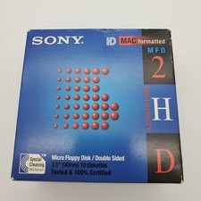 8 Sony 3.5" Floppy Disks 2HD 1.44 MB 10MFD-2HD MAC Formatted PARTIAL/OPEN BOX