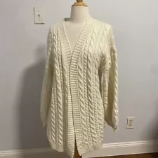 Petal and Pup Chunky Duster Cardigan Womens S Neutral Cable Knit Minimalist
