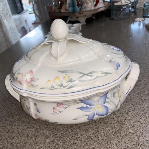 Villeroy & Boch RIVIERA Floral Oval Lidded Soup Tureen NWOT Holds Up To 100 Oz - Picture 6 of 11