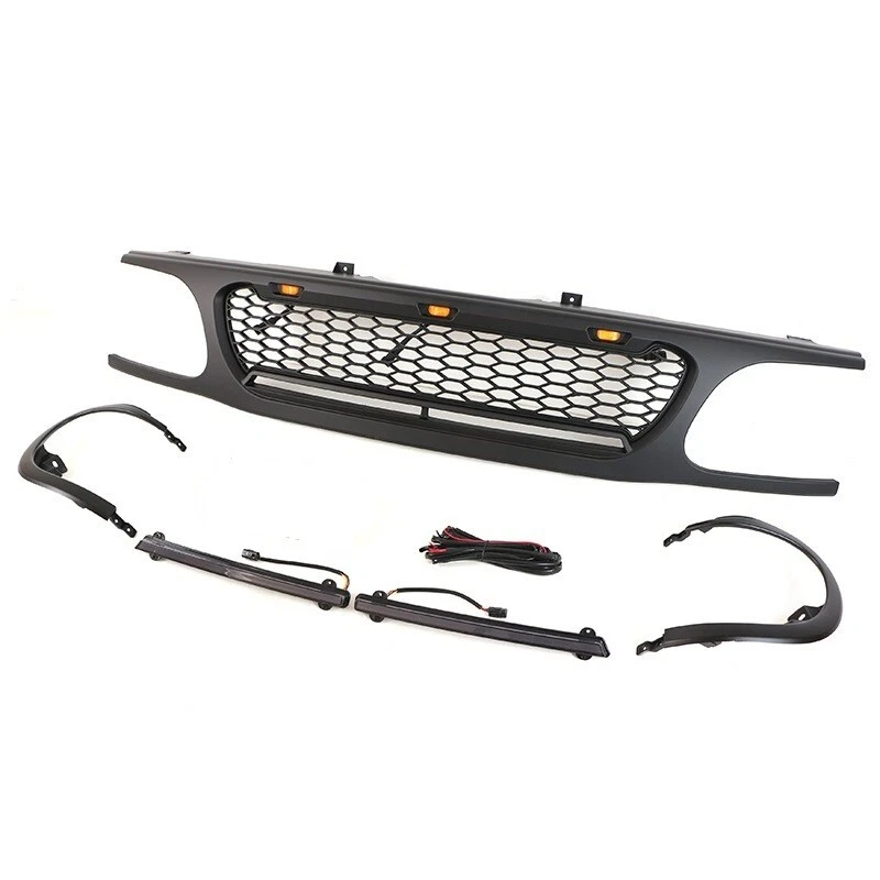 Grelha frontal preta compatível com 1995-2001 Ford Explorer grade de para-choque com barra de LED - Imagem 4 de 4