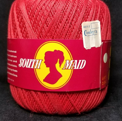 South Maid Crochet Thread Victory Red 550 Yards Clark Coats  - Picture 1 of 3