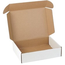 12"x9"x3" Shipping Boxes Set of 1 White Corrugated Cardboard Box Literature M...