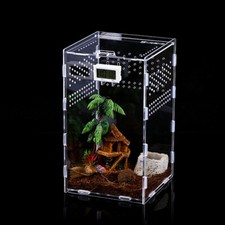 Reptile Feeding Box Acrylic Breeding Case Transport Lizard Spider Insect Cage