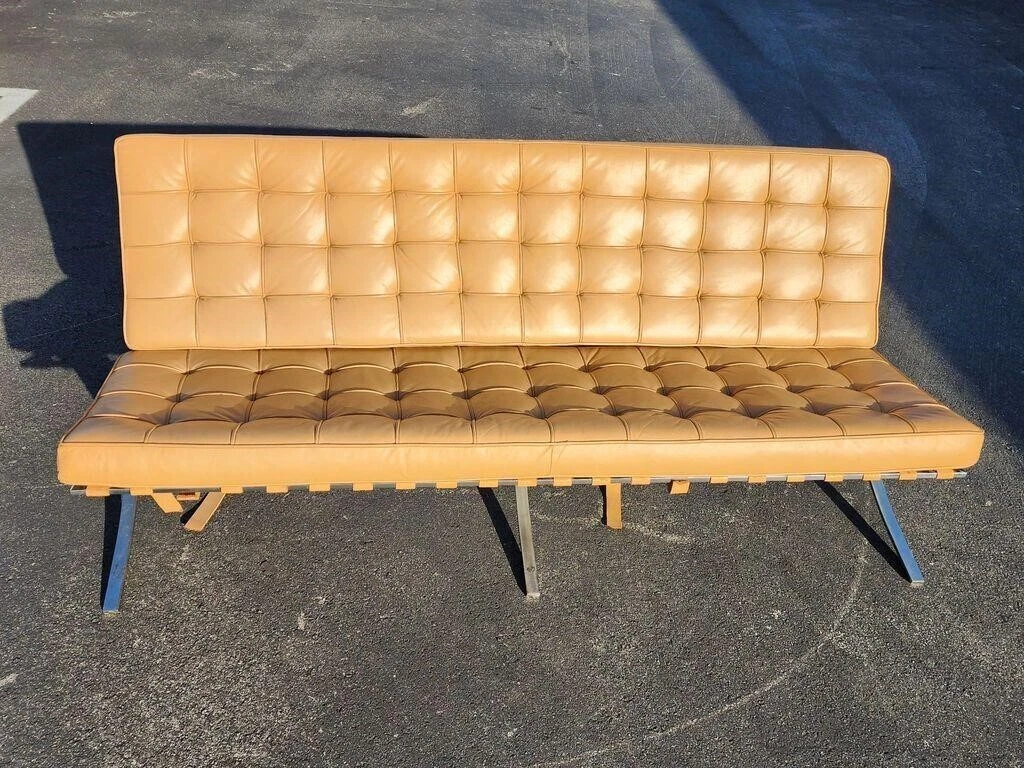Vintage 1960 s Ludwig Mies van der Rohe Barcelona Light Brown
