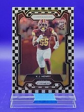 K.J. Henry 2023 Panini Prizm Black & White Checker Prizm RC SSP 🔥 Commanders