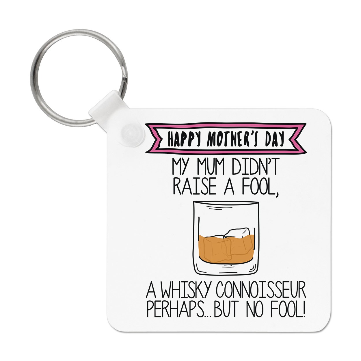 Happy Mother's Day Whisky Connoisseur Keyring Key Chain Mum Drunk Lover Funny