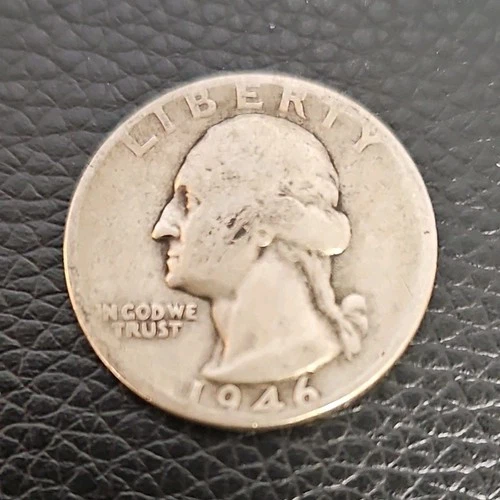 1946 Silver Washington Quarter 25C Circulated Business Strike Uncertified