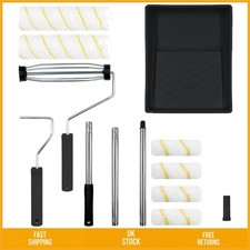 Professional Paint Roller Set 9" 4" Rollers Extension Pole Tray 13 Pcs