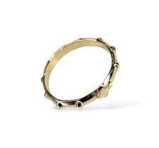 Anello fedina rosario uomo donna unisex in oro giallo 18 kt (750)